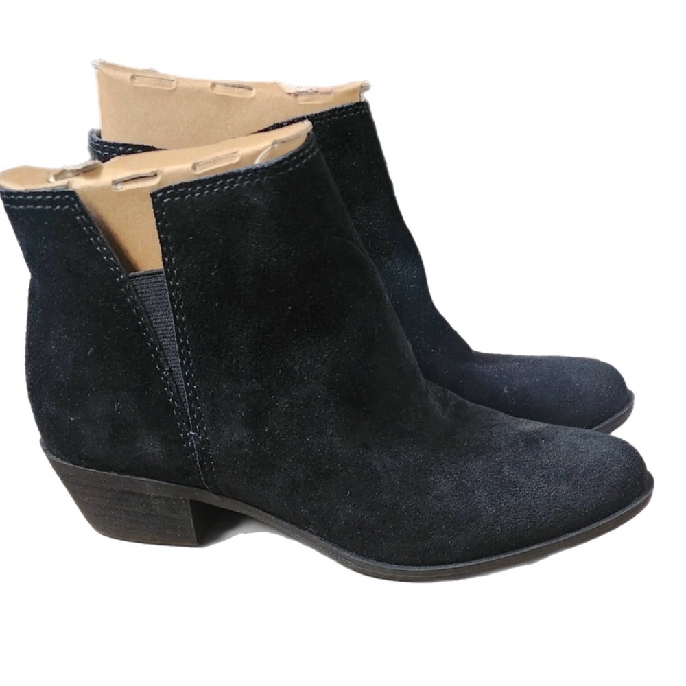 Luck Brand Black Suede Ankle Boots women's 8
